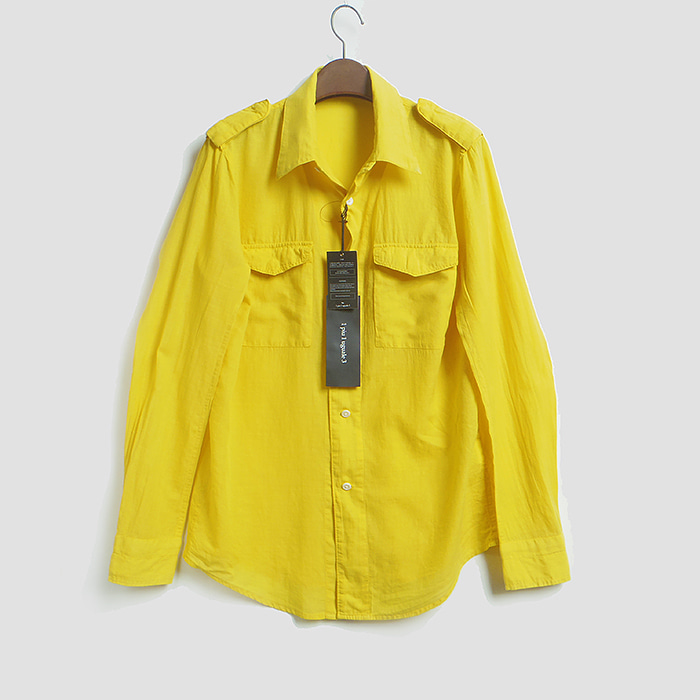 1 PIU 1 UGUALE 3  시스루 코튼 옐로우 셔츠 새제품 MADE IN JAPAN