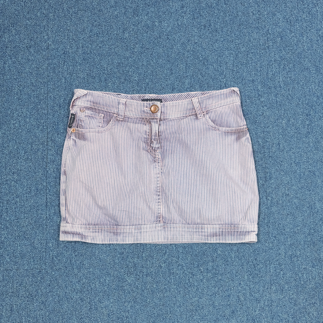 알마니 진스 / Made in italy  Armani jeans washed stripe denim skirt