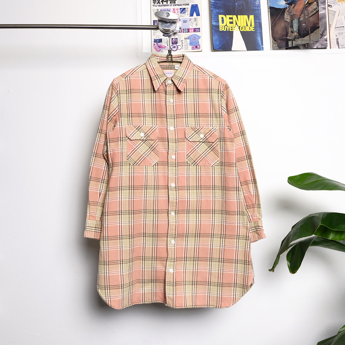 빔즈 보이 / Made in japan  Beams boy flannel long check shirt
